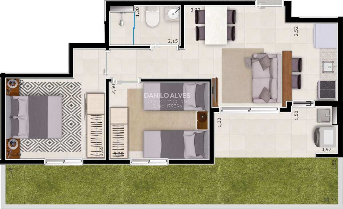 Apartamento à venda com 2 quartos, 53m² - Foto 2